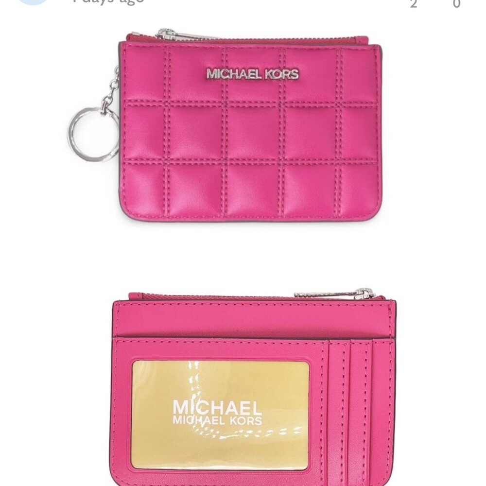 Michael Kors Pink Quilted Card Case